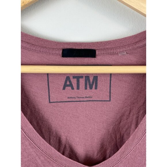 ATM Anthony Thomas Melillo Women’s V-neck Tee Sz M 100% Cotton - Picture 3 of 7